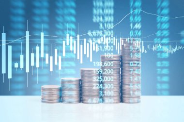 grafik sikkeleri hisse senedi finans ve iş konsepti