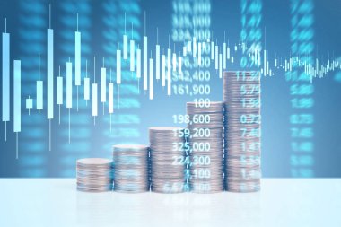 grafik sikkeleri hisse senedi finans ve iş konsepti