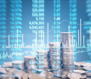 grafik sikkeleri hisse senedi finans ve iş konsepti