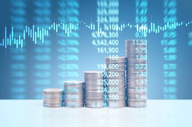 grafik sikkeleri hisse senedi finans ve iş konsepti