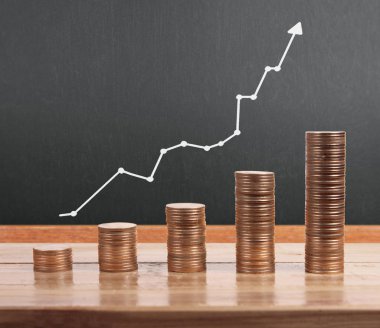 grafik sikkeleri hisse senedi finans ve iş konsepti