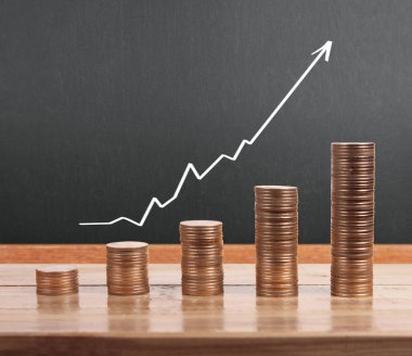 grafik sikkeleri hisse senedi finans ve iş konsepti