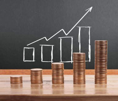 grafik sikkeleri hisse senedi finans ve iş konsepti