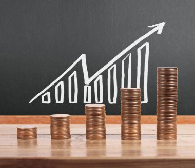 grafik sikkeleri hisse senedi finans ve iş konsepti