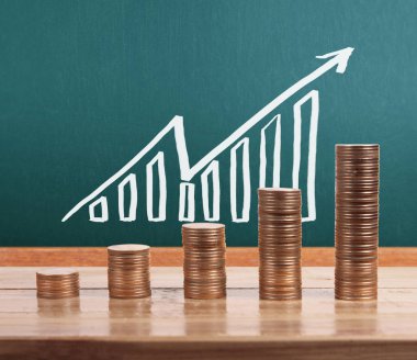 grafik sikkeleri hisse senedi finans ve iş konsepti