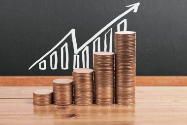 grafik sikkeleri hisse senedi finans ve iş konsepti