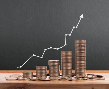 grafik sikkeleri hisse senedi finans ve iş konsepti