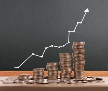 grafik sikkeleri hisse senedi finans ve iş konsepti
