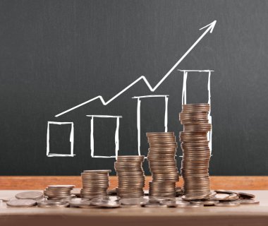 grafik sikkeleri hisse senedi finans ve iş konsepti