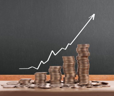 grafik sikkeleri hisse senedi finans ve iş konsepti