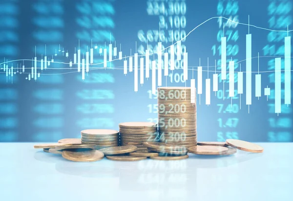 Grafico Monete Stock Finance Business Concept — Foto Stock