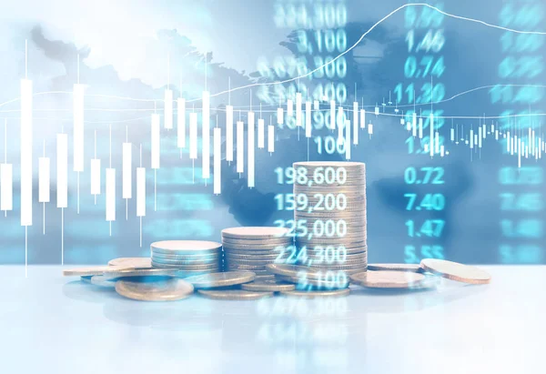 Grafico Monete Stock Finance Business Concept — Foto Stock
