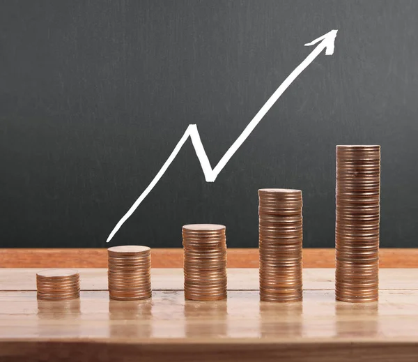 grafik sikkeleri hisse senedi finans ve iş konsepti