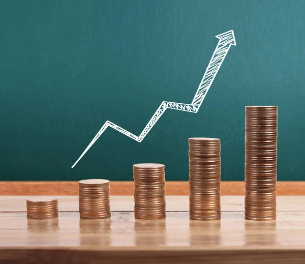 grafik sikkeleri hisse senedi finans ve iş konsepti