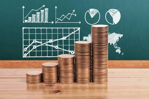 grafik sikkeleri hisse senedi finans ve iş konsepti