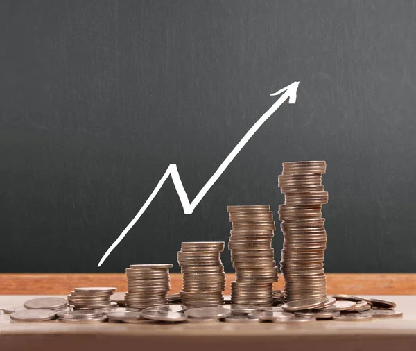 Grafik Sikkeleri Hisse Senedi Finans Konsepti — Stok fotoğraf