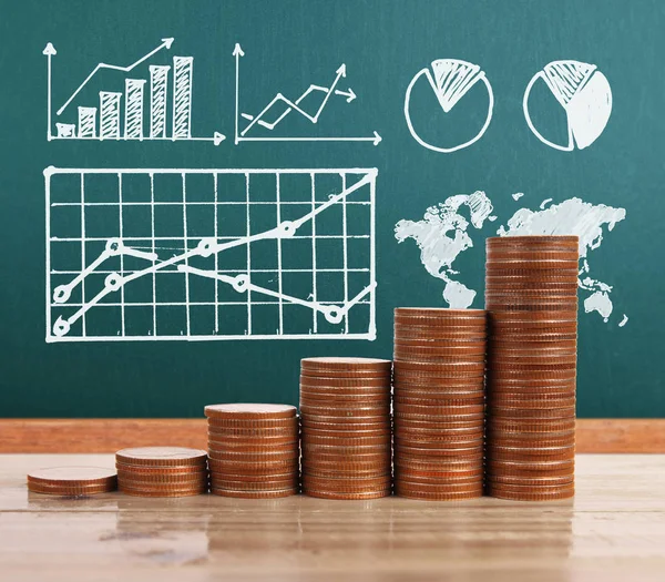 grafik sikkeleri hisse senedi finans ve iş konsepti