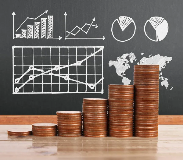 grafik sikkeleri hisse senedi finans ve iş konsepti