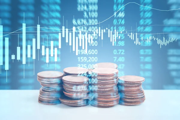 grafik sikkeleri hisse senedi finans ve iş konsepti