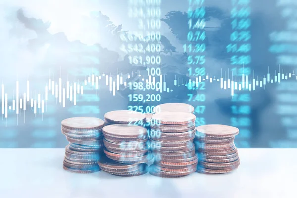 grafik sikkeleri hisse senedi finans ve iş konsepti