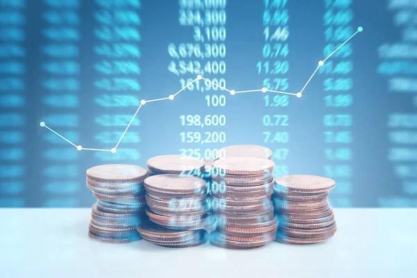 grafik sikkeleri hisse senedi finans ve iş konsepti