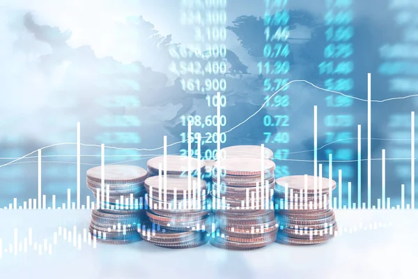 grafik sikkeleri hisse senedi finans ve iş konsepti