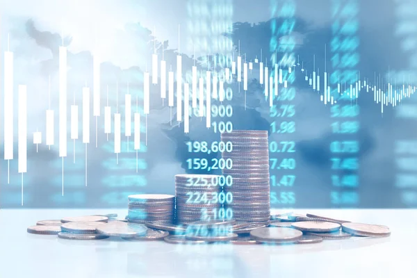 Gráfico Moedas Stock Finance Conceito Negócio — Fotografia de Stock