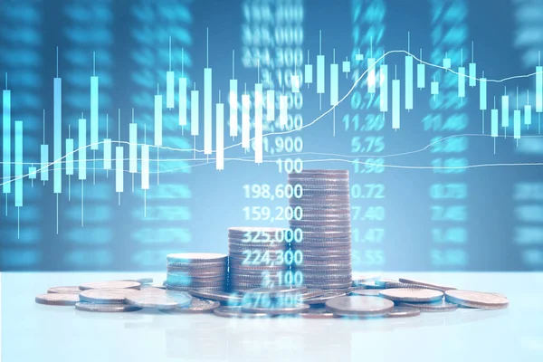 grafik sikkeleri hisse senedi finans ve iş konsepti