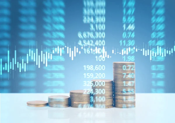 Grafico monete stock finance business concept — Foto Stock