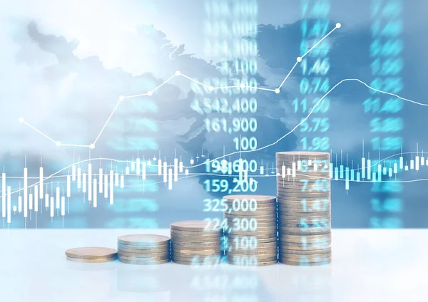 grafik sikkeleri hisse senedi finans ve iş konsepti