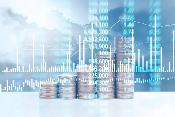grafik sikkeleri hisse senedi finans ve iş konsepti