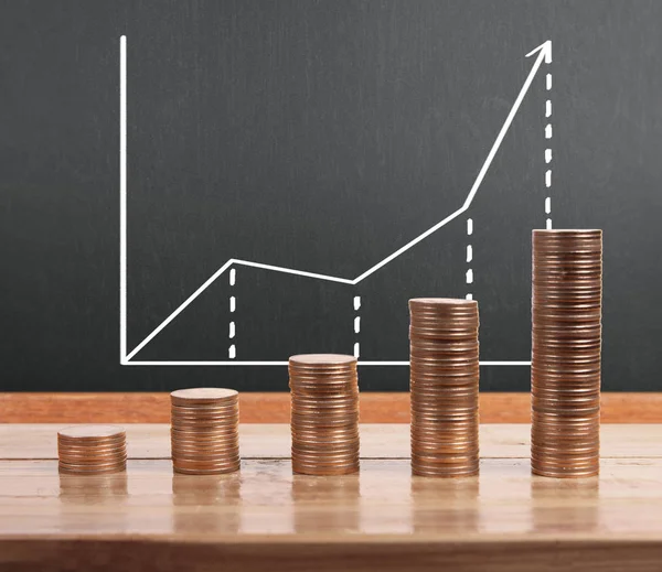 grafik sikkeleri hisse senedi finans ve iş konsepti