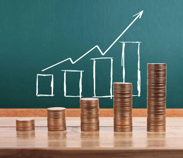 Grafik Sikkeleri Hisse Senedi Finans Konsepti — Stok fotoğraf