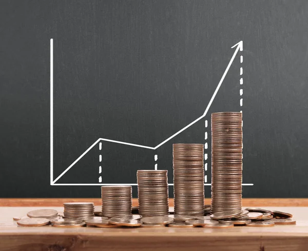 Grafik Sikkeleri Hisse Senedi Finans Konsepti — Stok fotoğraf