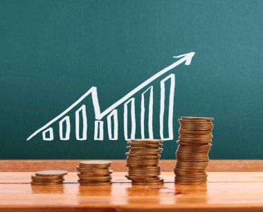 grafik sikkeleri hisse senedi finans ve iş konsepti