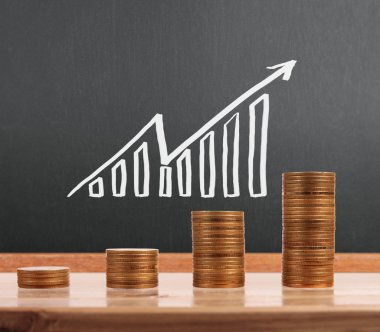 grafik sikkeleri hisse senedi finans ve iş konsepti