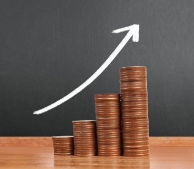 grafik sikkeleri hisse senedi finans ve iş konsepti