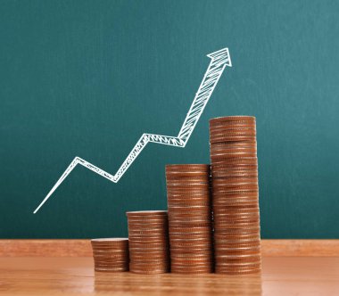grafik sikkeleri hisse senedi finans ve iş konsepti