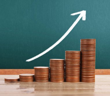 grafik sikkeleri hisse senedi finans ve iş konsepti