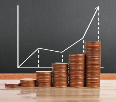 grafik sikkeleri hisse senedi finans ve iş konsepti