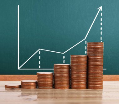 grafik sikkeleri hisse senedi finans ve iş konsepti