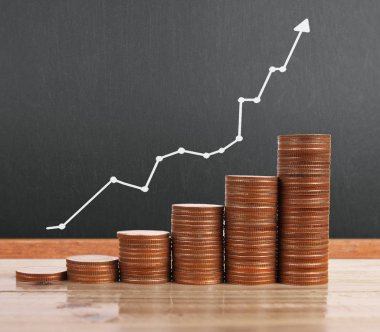 grafik sikkeleri hisse senedi finans ve iş konsepti