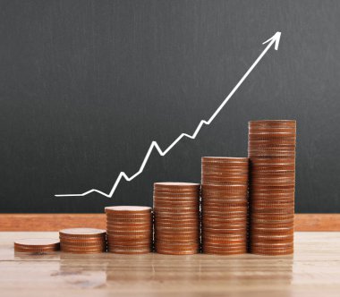 grafik sikkeleri hisse senedi finans ve iş konsepti
