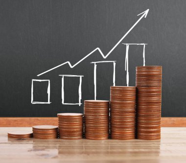 grafik sikkeleri hisse senedi finans ve iş konsepti