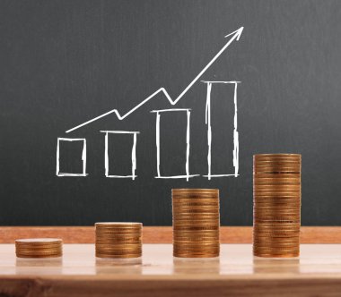 grafik sikkeleri hisse senedi finans ve iş konsepti