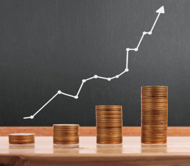 grafik sikkeleri hisse senedi finans ve iş konsepti