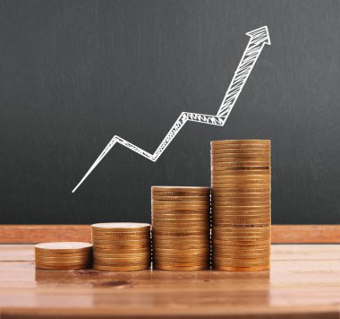 grafik sikkeleri hisse senedi finans ve iş konsepti