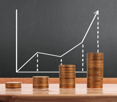 grafik sikkeleri hisse senedi finans ve iş konsepti