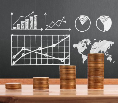 grafik sikkeleri hisse senedi finans ve iş konsepti