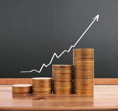 grafik sikkeleri hisse senedi finans ve iş konsepti
